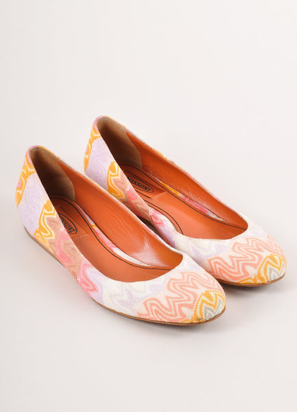 Peach, Lavender and Multicolor Knit Ballet Flats