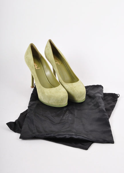 New Green Suede Pumps