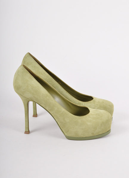 New Green Suede Pumps