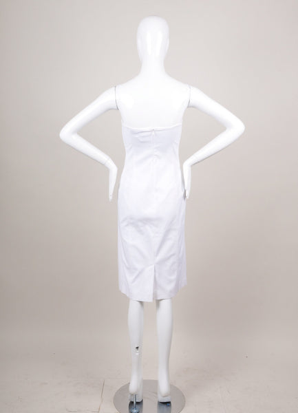 White Spaghetti Strap Cotton Bodycon Dress