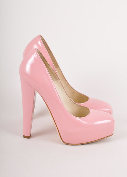 Pink Patent Leather Platform "Power" Pumps