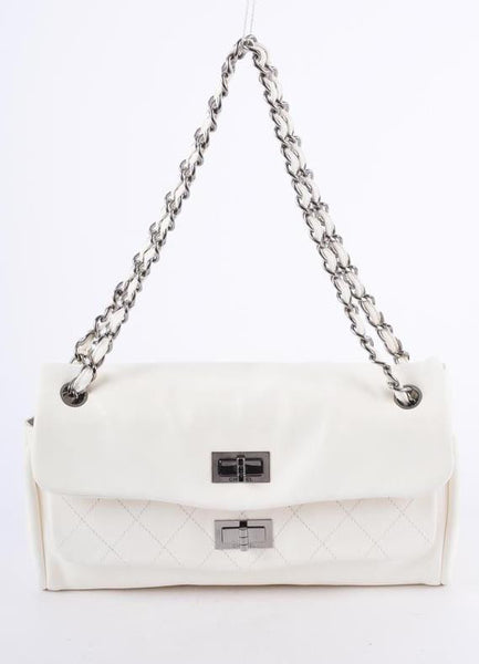 New With Tags Cream Double Turnlock "Classic Bag with Flap"