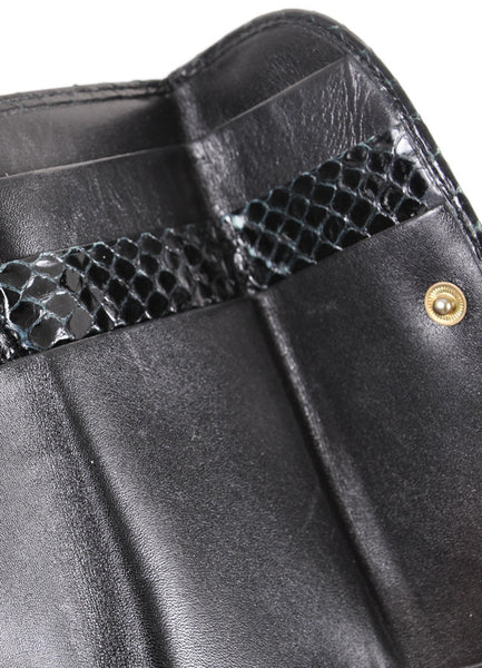 Black Snakeskin Trifold Wallet