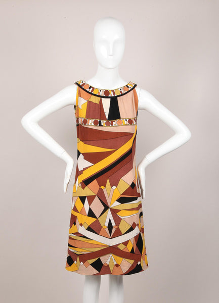 Abstract Pattern Sleeveless Cotton Dress