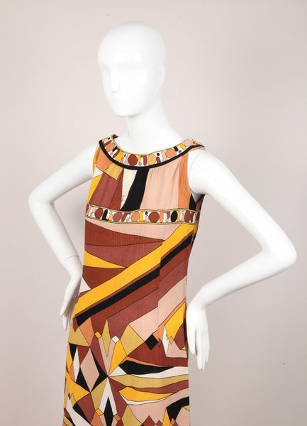 Abstract Pattern Sleeveless Cotton Dress