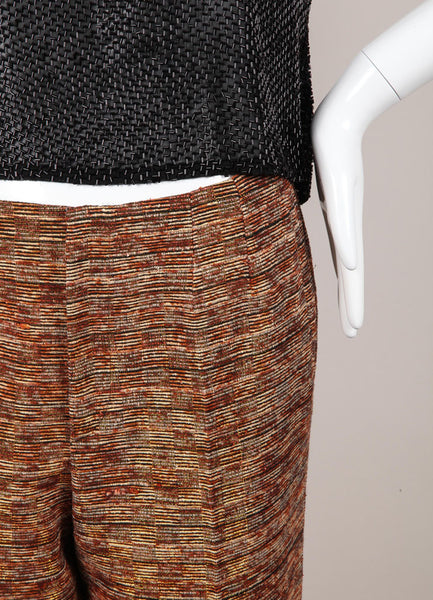 Metallic Patterned Knit Cropped Pants