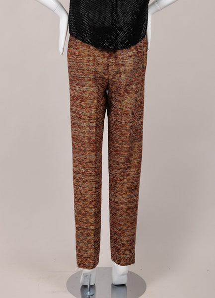 Metallic Patterned Knit Cropped Pants