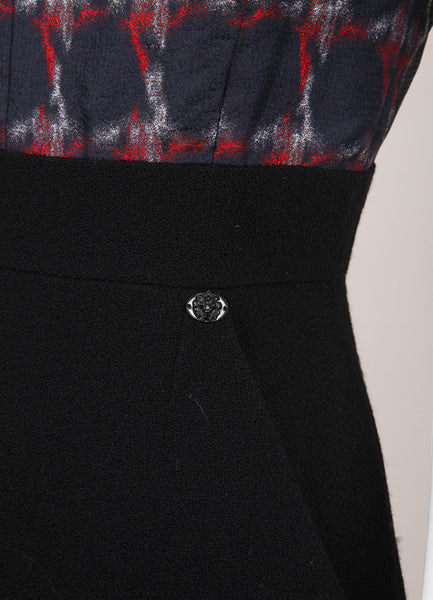 Black, Navy, and Red Sleeveless Combo Sheath Dress