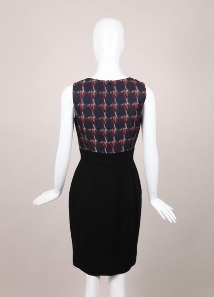 Black, Navy, and Red Sleeveless Combo Sheath Dress