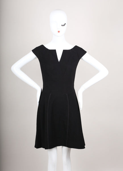 Black Sleeveless Seamed Crepe Dress