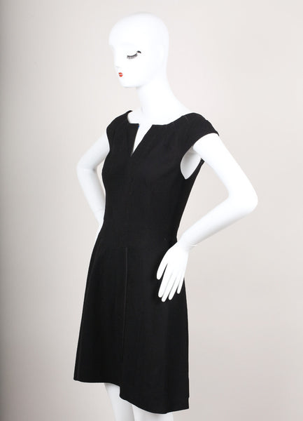 Black Sleeveless Seamed Crepe Dress