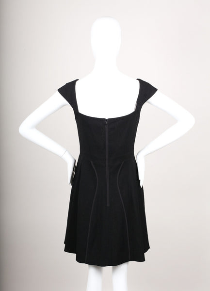 Black Sleeveless Seamed Crepe Dress