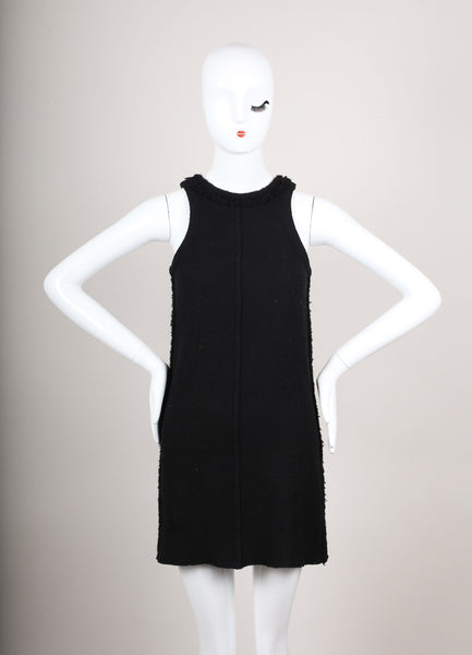 Black Wool Sleeveless Knit Dress