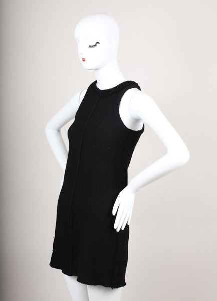 Black Wool Sleeveless Knit Dress