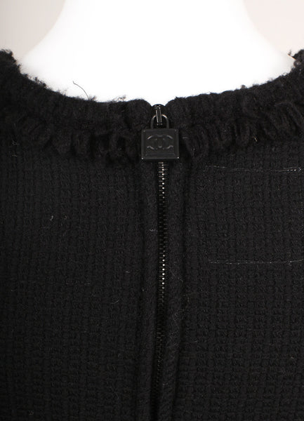 Black Wool Sleeveless Knit Dress