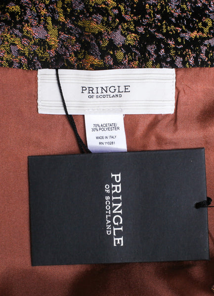 Chartreuse, Red, and Black Pleated Skirt