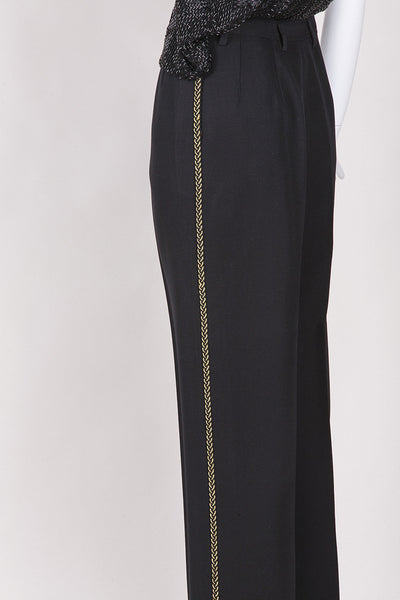 Black Trousers With Gold Braiding