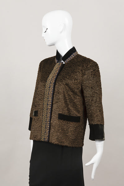 New With Tags Velvet Trim Embellished Jacket