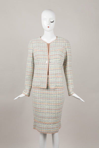 Metallic Knit Silk and Cotton Skirt Suit