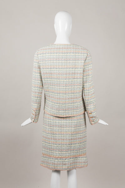 Metallic Knit Silk and Cotton Skirt Suit