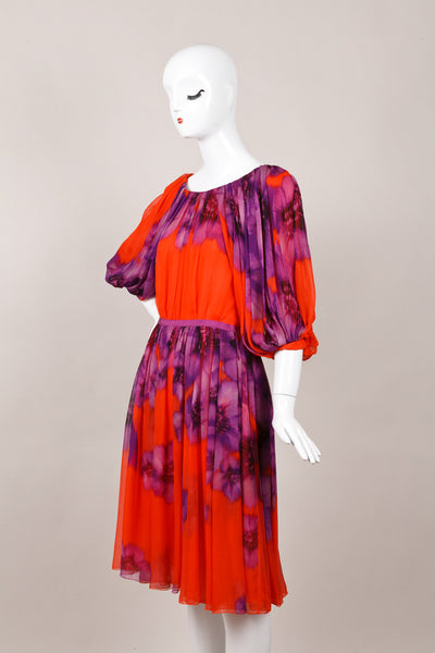 New With Tags Floral Chiffon Dress