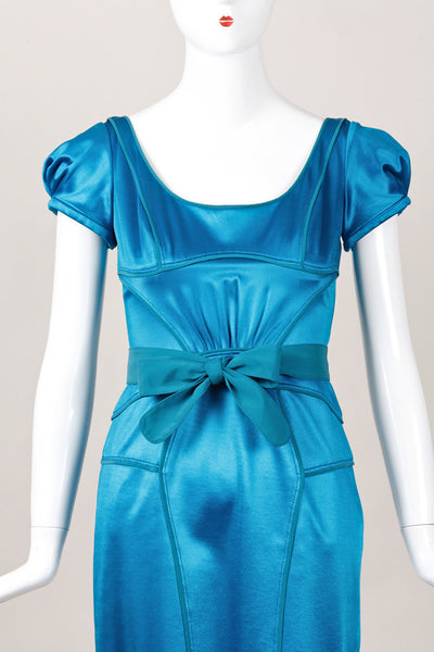 Aqua Blue and Teal Structured Dress