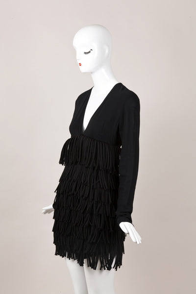 New With Tags V-Neck Tiered Fringe Dress