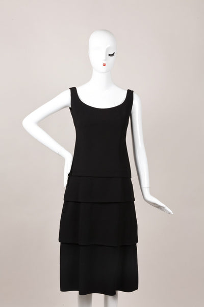 Black Tiered Sleeveless Cocktail Dress