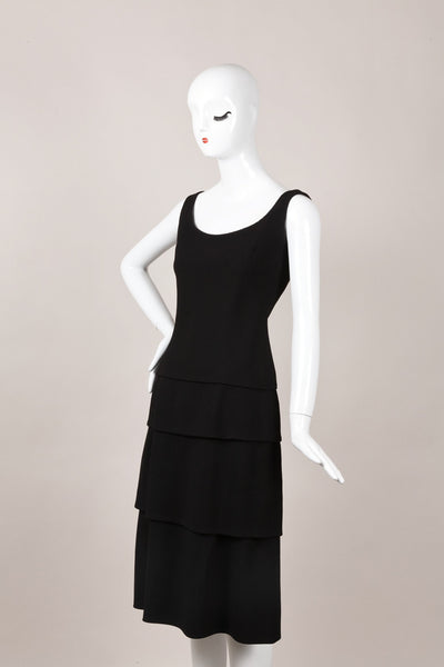 Black Tiered Sleeveless Cocktail Dress