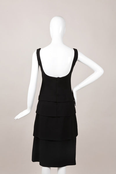 Black Tiered Sleeveless Cocktail Dress