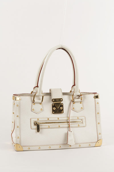 Cream Suhali Leather Studded "Le Fabuleux" Satchel Bag