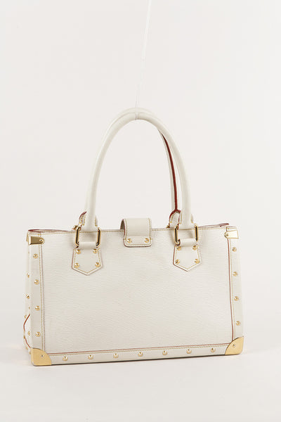 Cream Suhali Leather Studded "Le Fabuleux" Satchel Bag