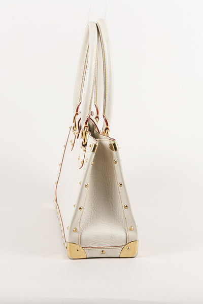 Cream Suhali Leather Studded "Le Fabuleux" Satchel Bag