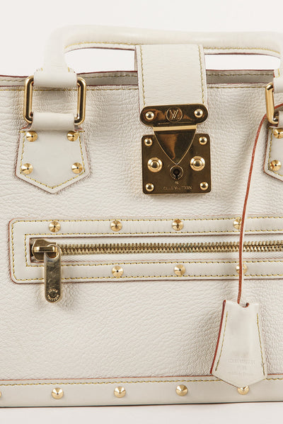 Cream Suhali Leather Studded "Le Fabuleux" Satchel Bag