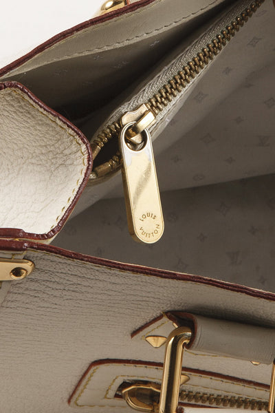 Cream Suhali Leather Studded "Le Fabuleux" Satchel Bag