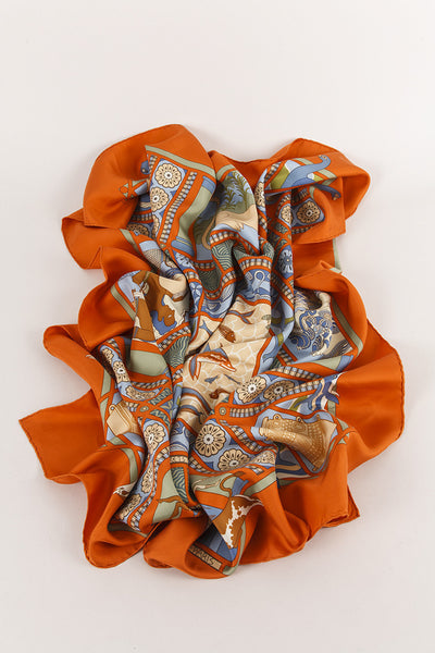 "Les Secrets de Minos" Printed Silk Scarf