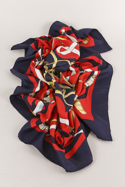 Printed "Eperon d'Or" Silk Scarf