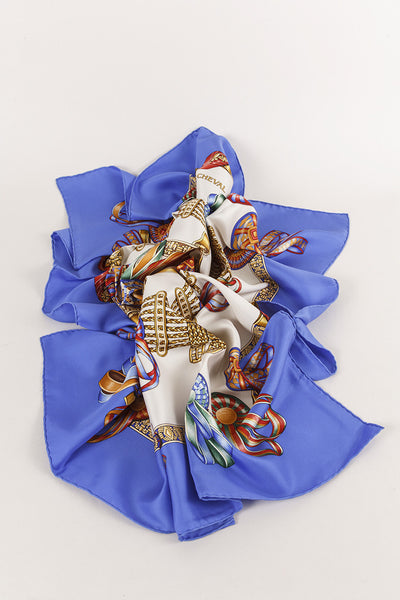 Bow Printed "Les Rubans du Cheval" Silk Scarf