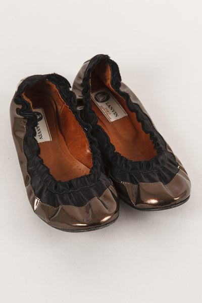 Metallic Round Toe Ballet Flats