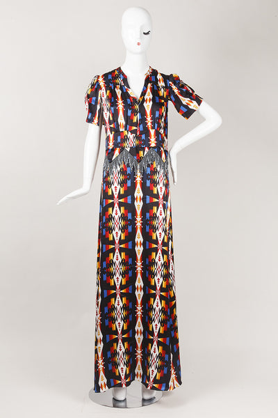 Multicolor Silk Maxi Dress