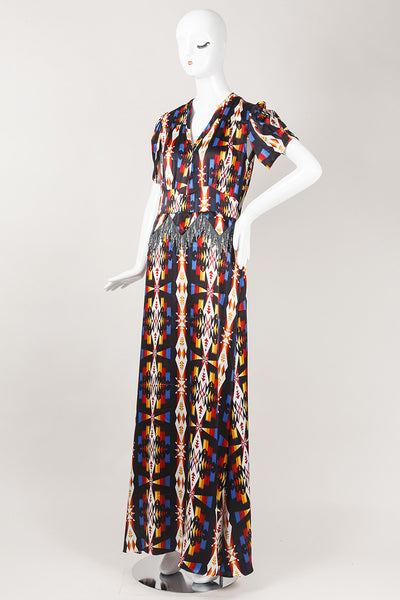 Multicolor Silk Maxi Dress