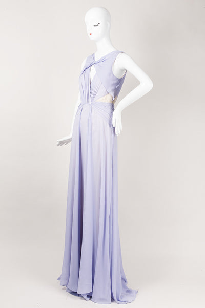 New With Tags Lavender Silk Keyhole Evening Gown