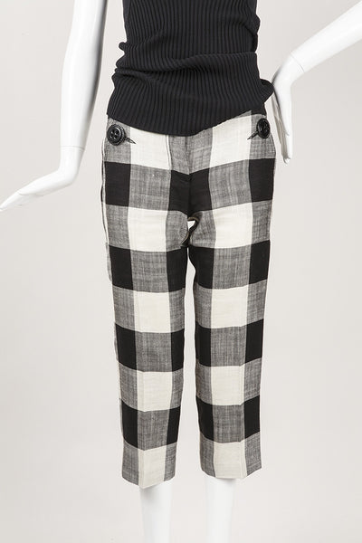 Buffalo Plaid Cropped Ankle Pants