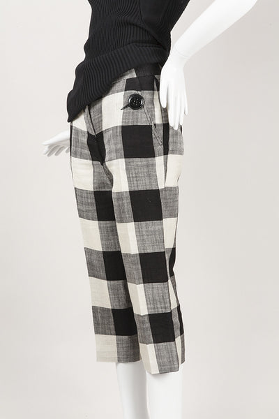 Buffalo Plaid Cropped Ankle Pants