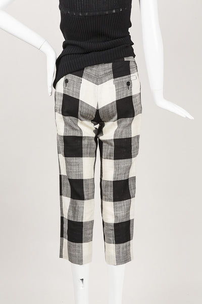 Buffalo Plaid Cropped Ankle Pants