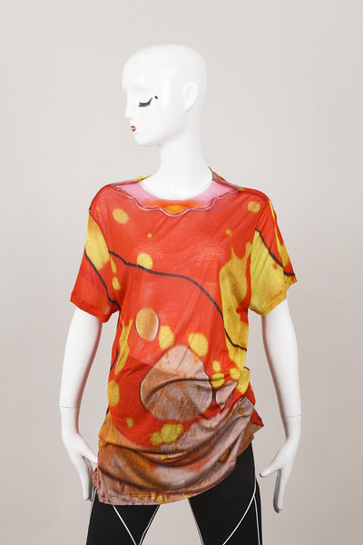 New Orange and Yellow Lava Print Gel Collar T Shirt