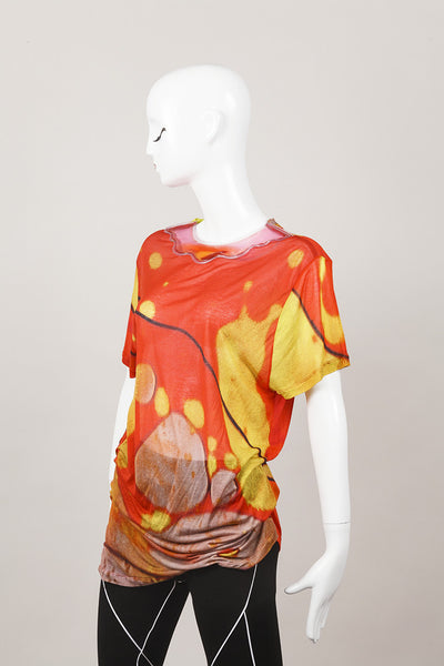 New Orange and Yellow Lava Print Gel Collar T Shirt