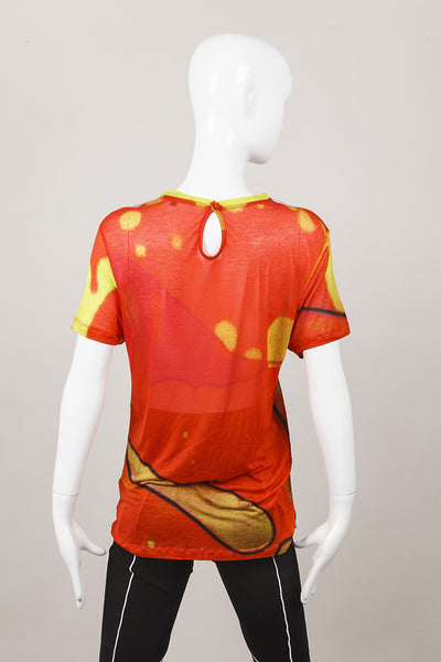 New Orange and Yellow Lava Print Gel Collar T Shirt