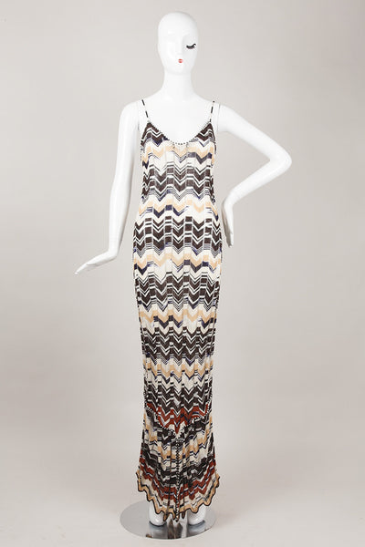 Multicolor Sleeveless Striped Knit Maxi Dress