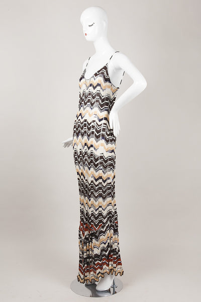 Multicolor Sleeveless Striped Knit Maxi Dress